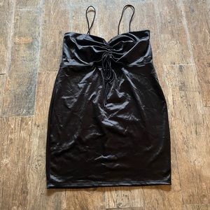 Black Mini Satin Dress